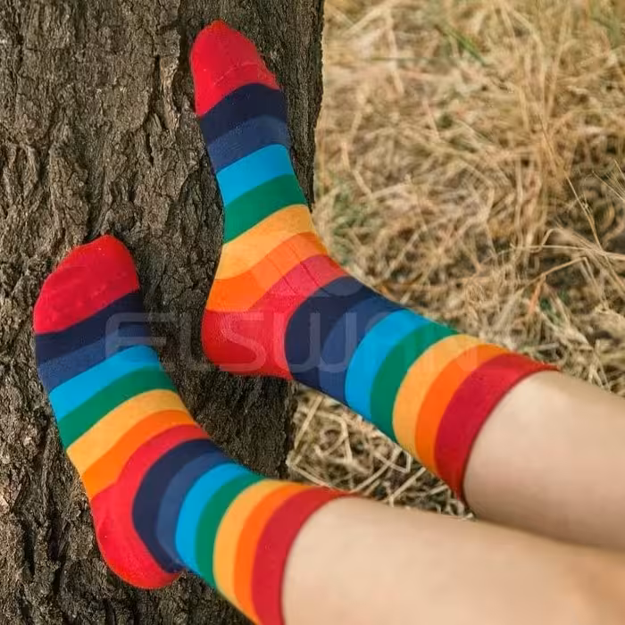 جوراب نیم ساق مدل رنگی رنگی 