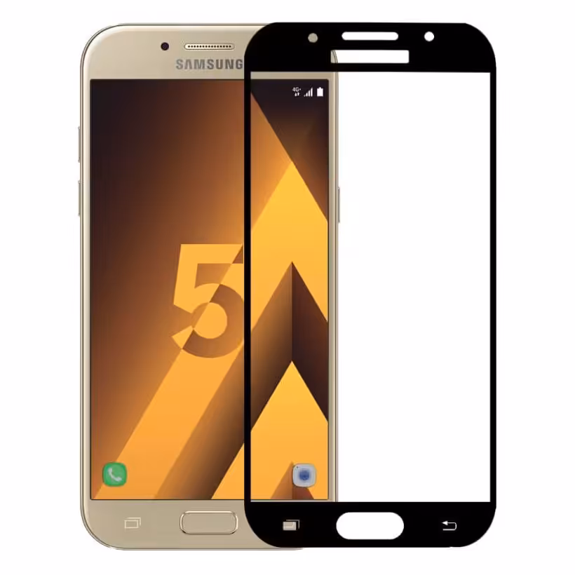 گلس شیشه ای سامسونگ SAMSUNG A5 2017 محافظ صفحه نمایش galaxy a5 2017 خشگیر فول چسب نانو SM-A520F a520