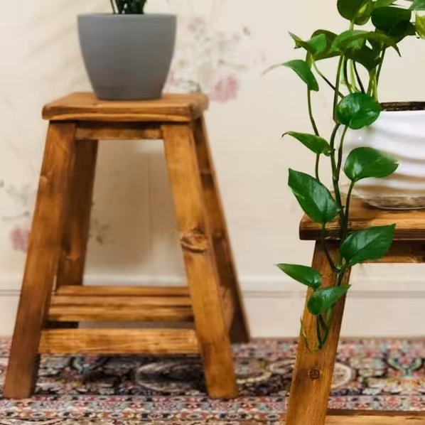 چهارپایه چوبی استند گلدان طبقه دار 20-45