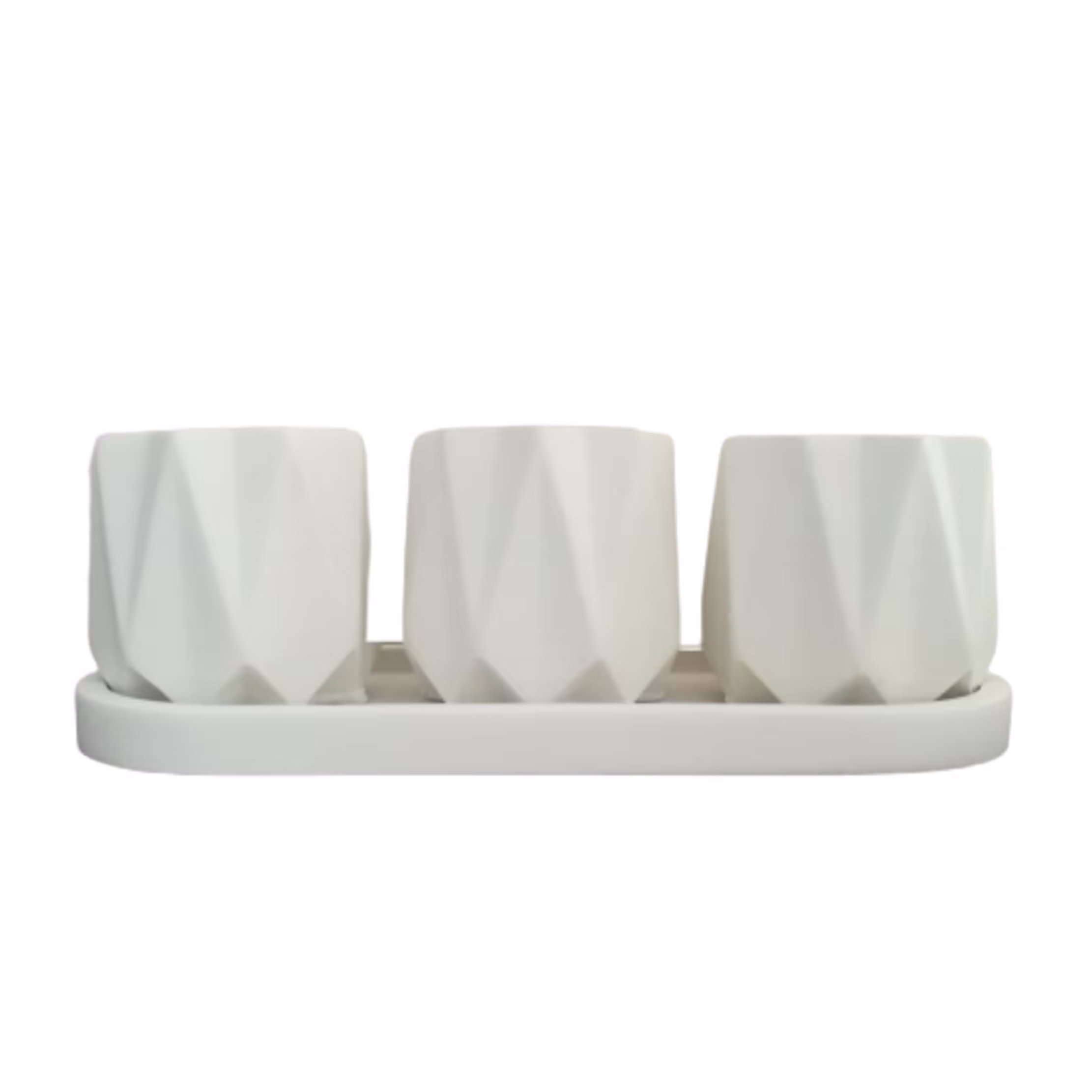 ست سه تکه گلدان بتنی طرح لوتوس