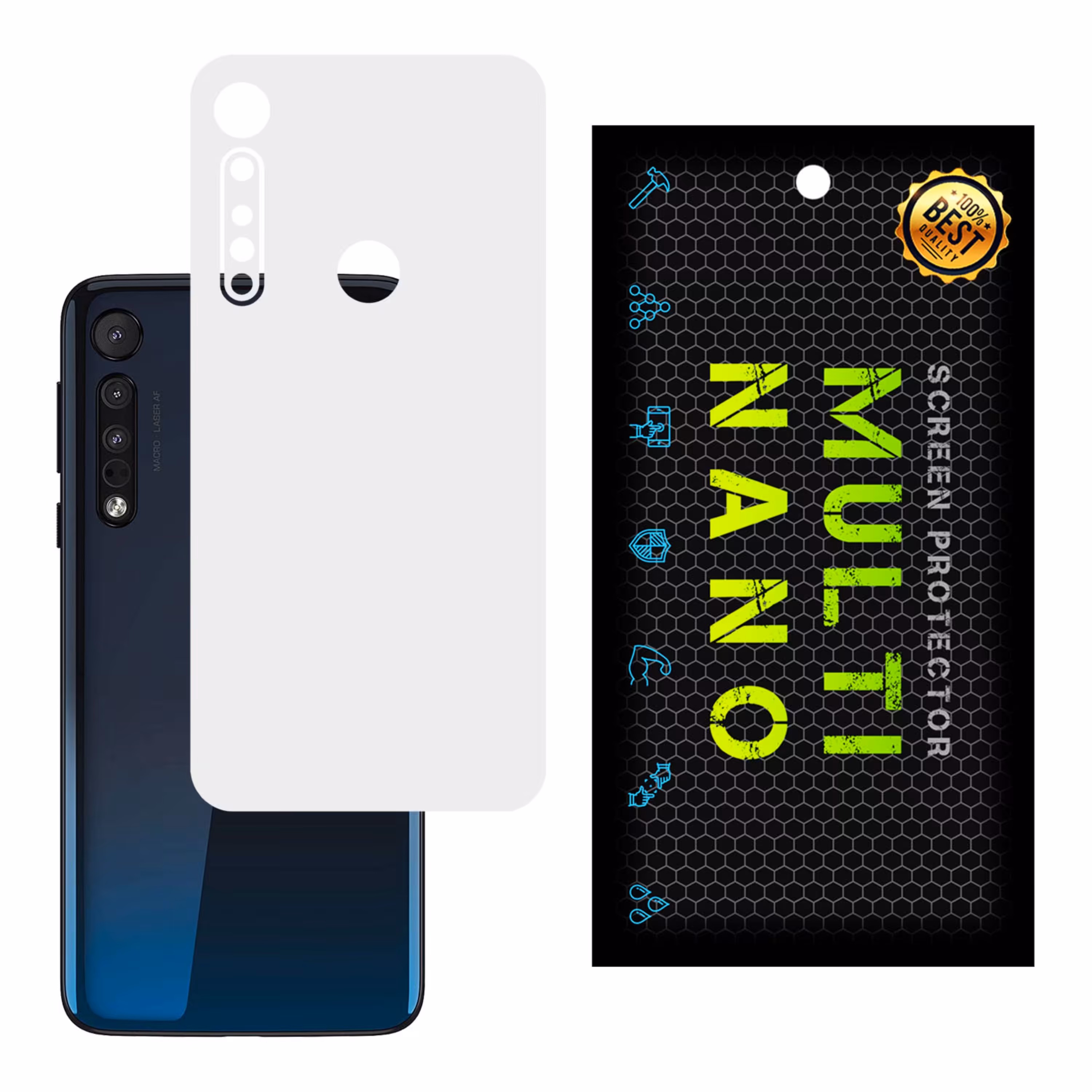 برچسب پوششی MultiNano مدل X-F1M- White برای پشت موبایل موتورولا  One Macro