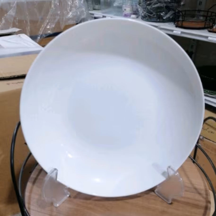 بشقاب خورشت خوری 6 عددی گرد طرح ساده رنگ سفید 