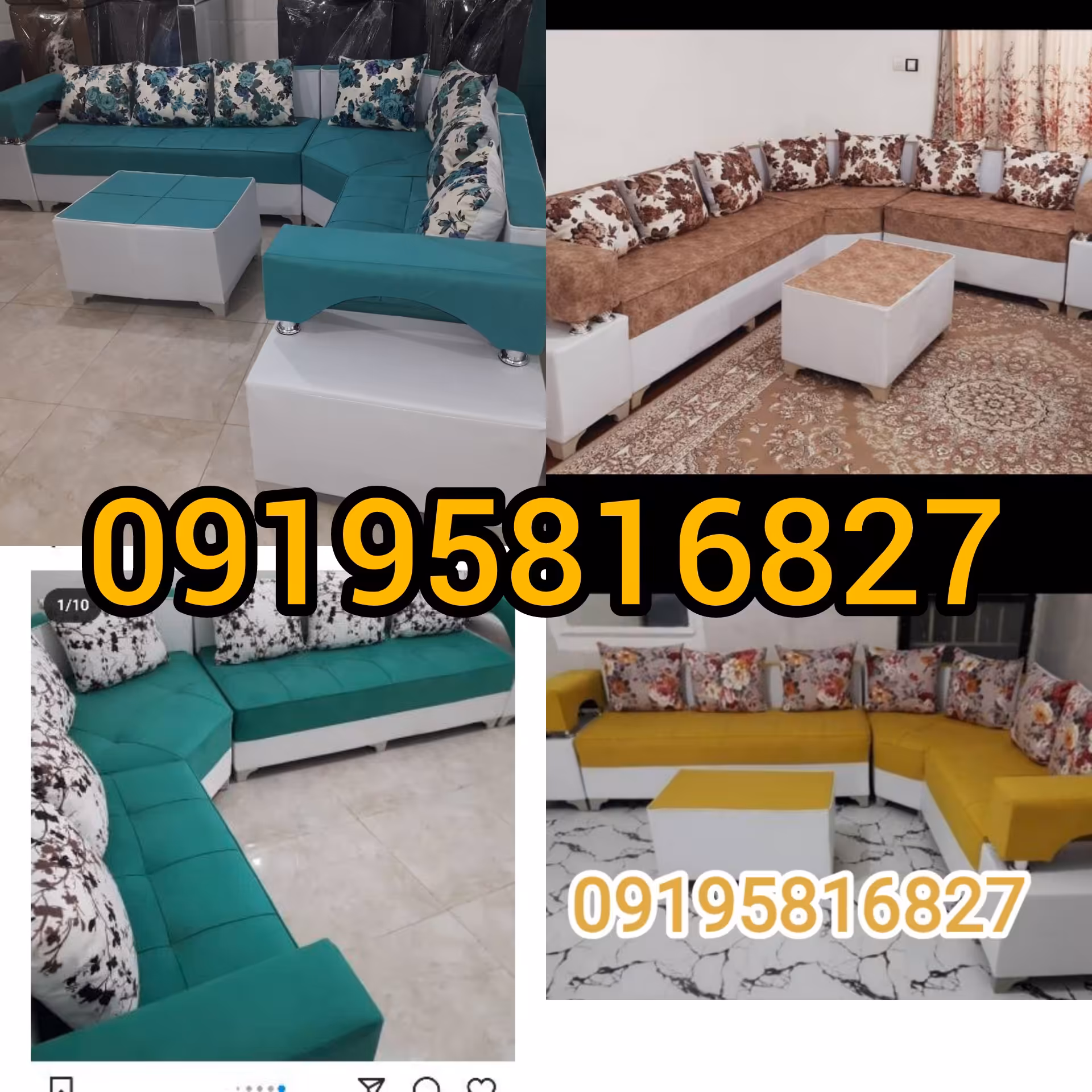 مبل ژینو ست 7 نفره همراه میز عسلی 