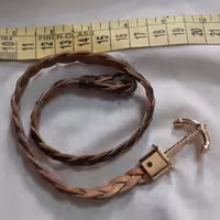 دستبنددوپیچ لنگرچرم طبیعی کاردست(طلایی)(زردقلم)