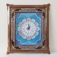 ساعت دیواری خاتم کاری با صفحه مینا کاری روی مس نفیس با سایز 64 در 74 سانتی متری