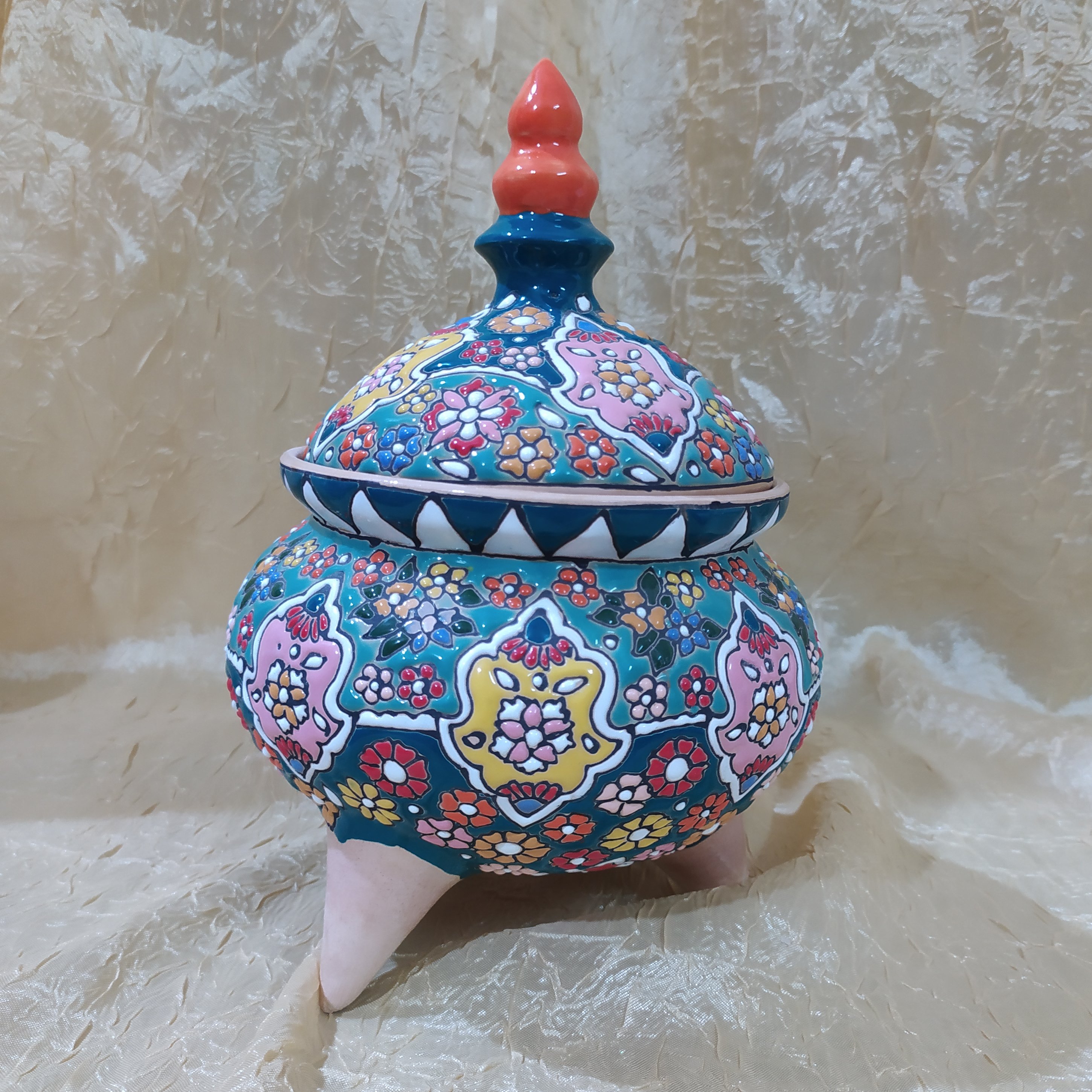 آجیل خوری سفالی میناکاری
