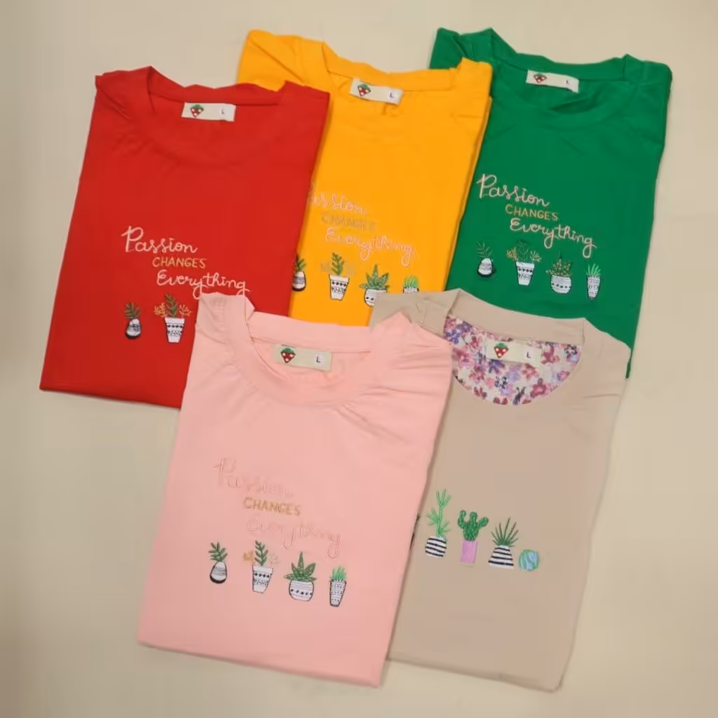 ست تیشرت و شلوار گلدوزی کاکتوس