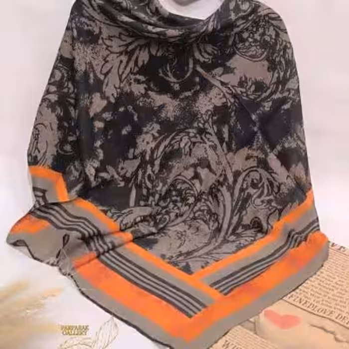 روسری گارزا حاشیه دار دست دوز