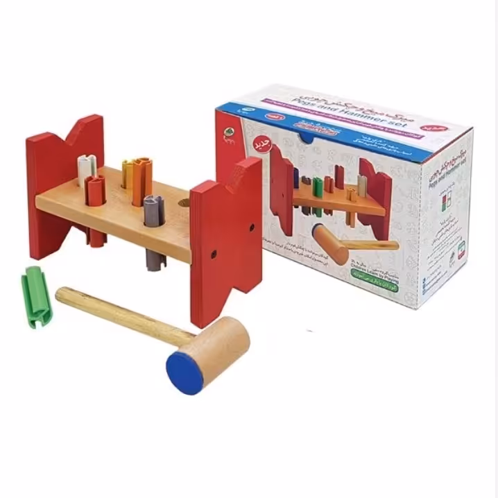 اسباب بازی میزک میخ و چکش چوبی