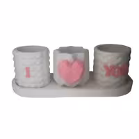 ست جامدادی رومیزی بتنی طرح I love you مدل s3