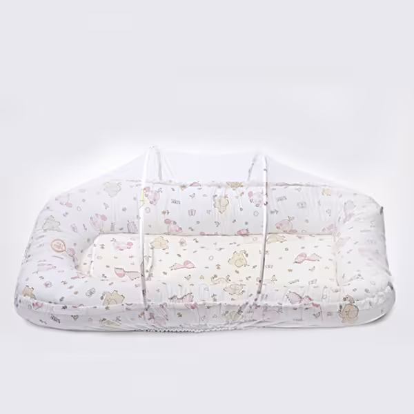 تشک پشه بند گاردار ایسیز طرح حیوانات صورتی