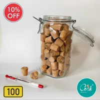 چوب پنبه ( 100 عدد ) صد در صد طبیعی و با کیفیت محصول Italy سایز بطری آب معدنی M