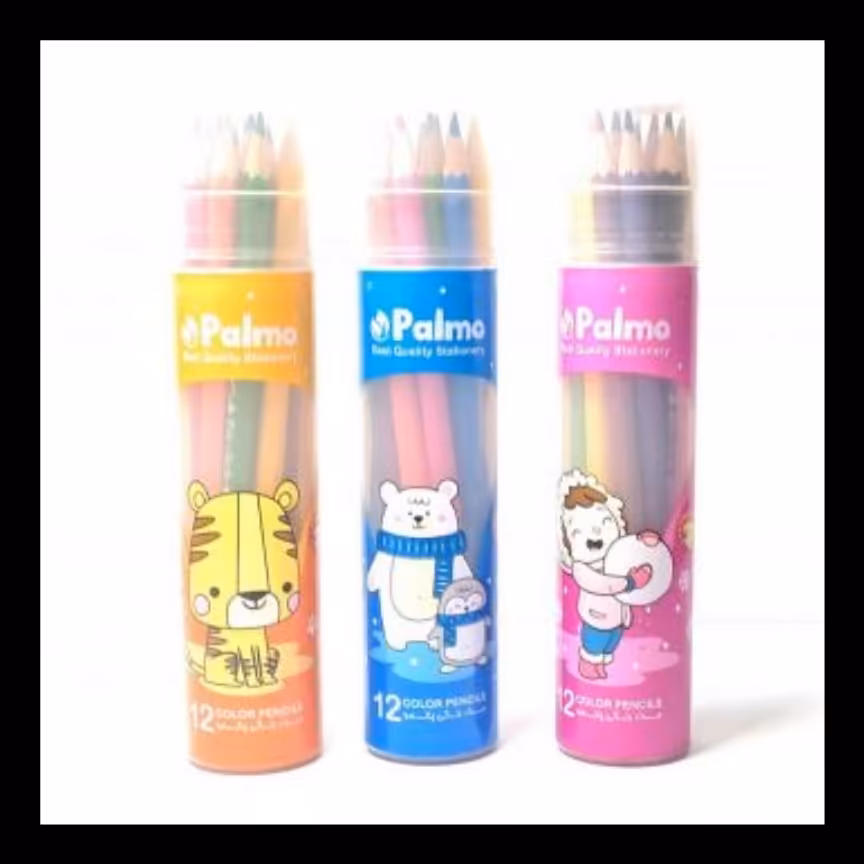 مداد رنگی 24 رنگ استوانه پالمو 12 بسته 