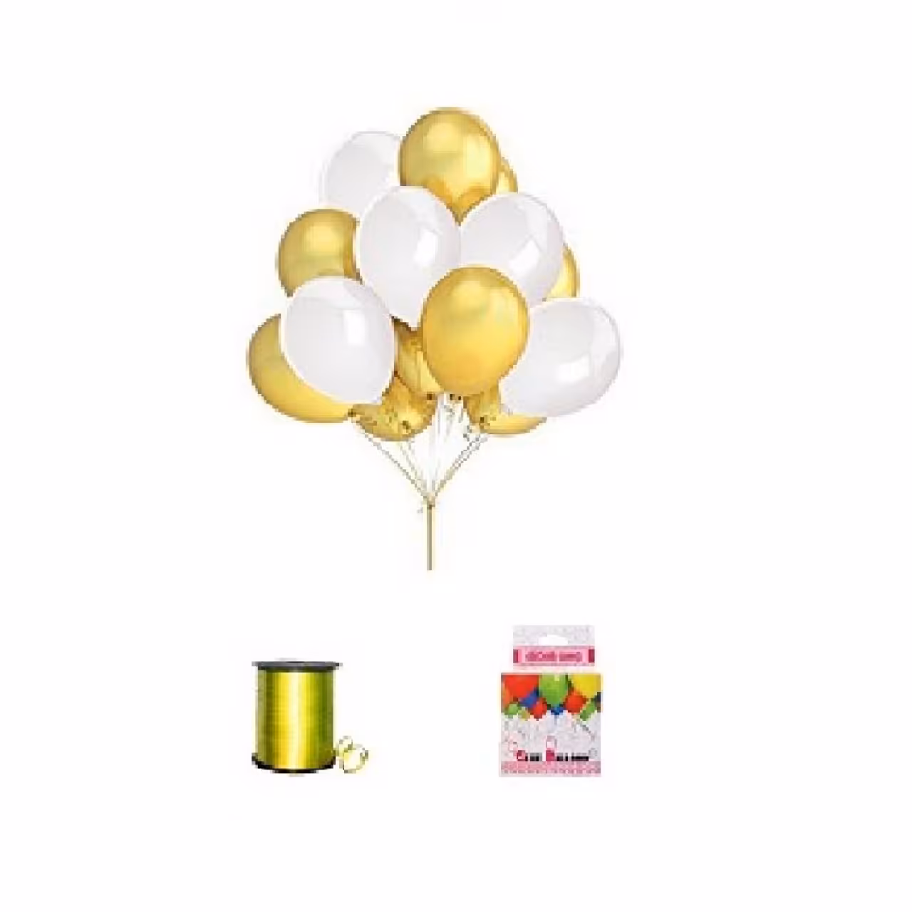 بادکنک آرایی طلایی سفید