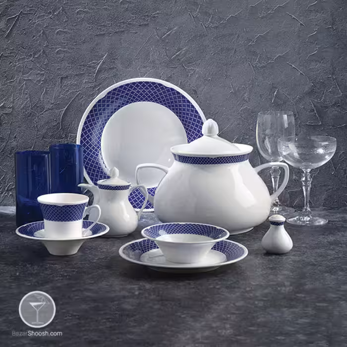 سرویس غذاخوری چینی زرین مدل بلومارین 108 پارچه سری شهرزاد 12 نفره درجه عالی