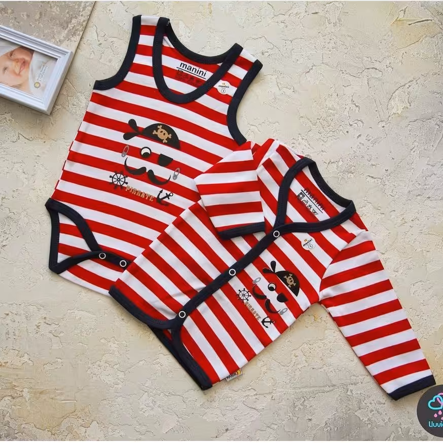 لباس کودک ست سه تیکه دزدان دریایی ( 2.5 سال تا 3 سال) پسرانه سایز 6