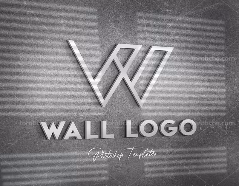 موکاپ لوگو سه بعدی نقره ای | گرافیک با طعم تربچه