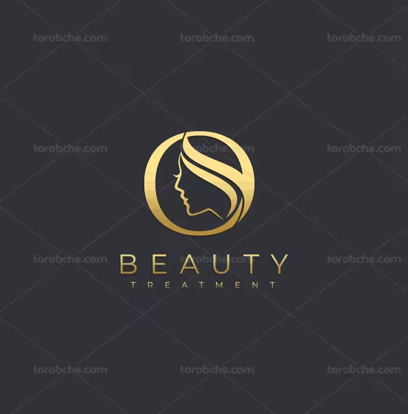 وکتور لوگوی سالن زیبایی بانوان طلایی | گرافیک با طعم تربچه