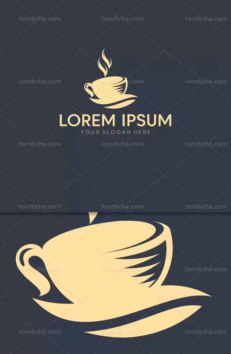 وکتور لوگو فنجان قهوه با کیفیت | گرافیک با طعم تربچه