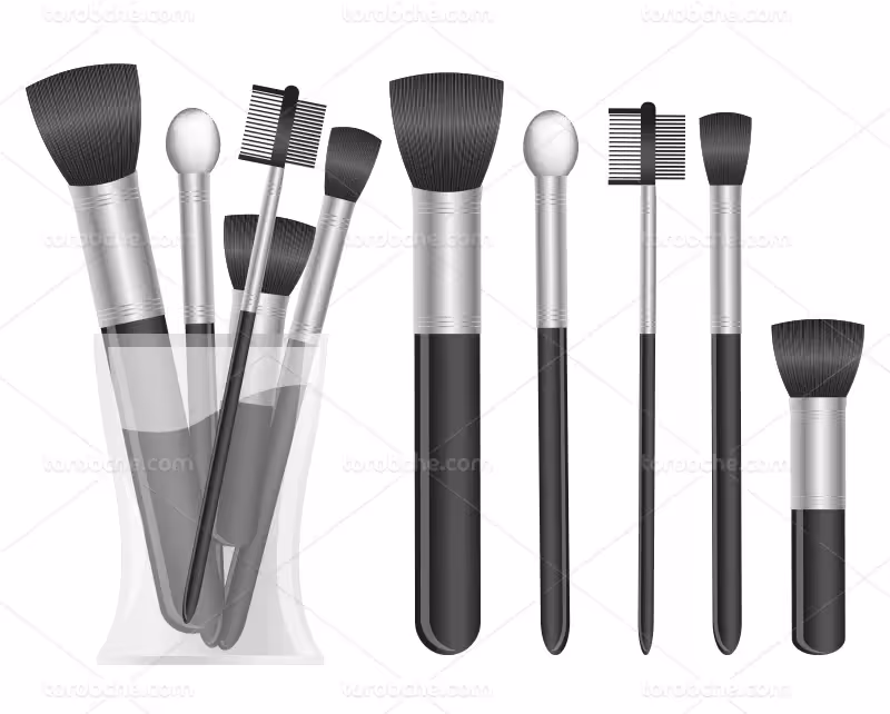 فایل وکتور انواع براش آرایشی | گرافیک با طعم تربچه