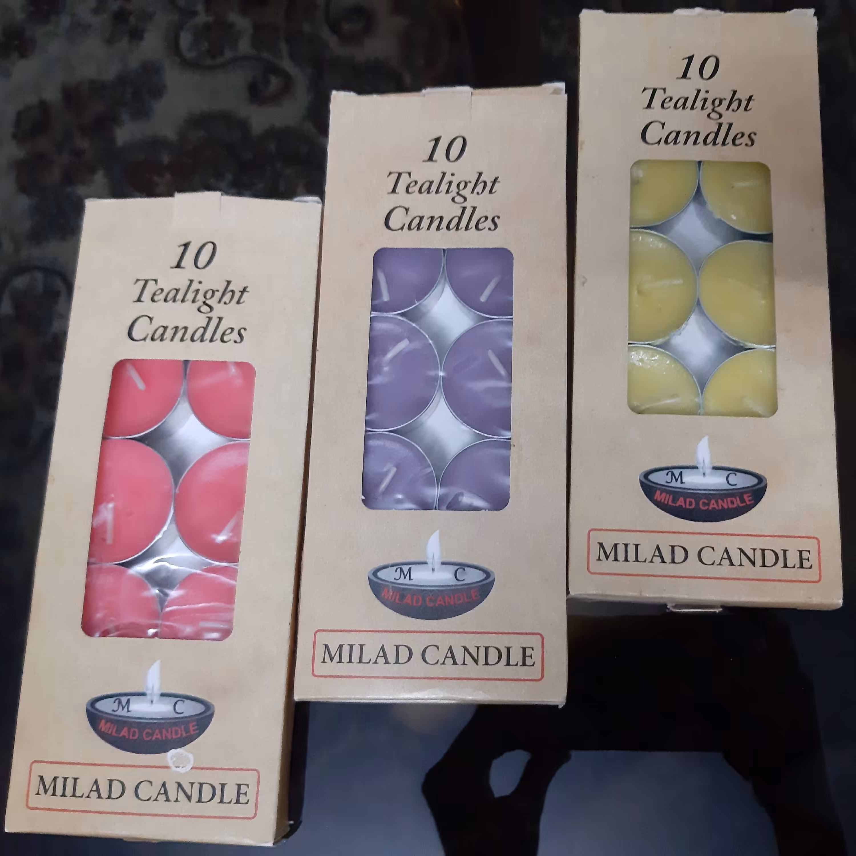 شمع وارمر رنگی ، بسته های ده عددی ، موجود در سه رنگ