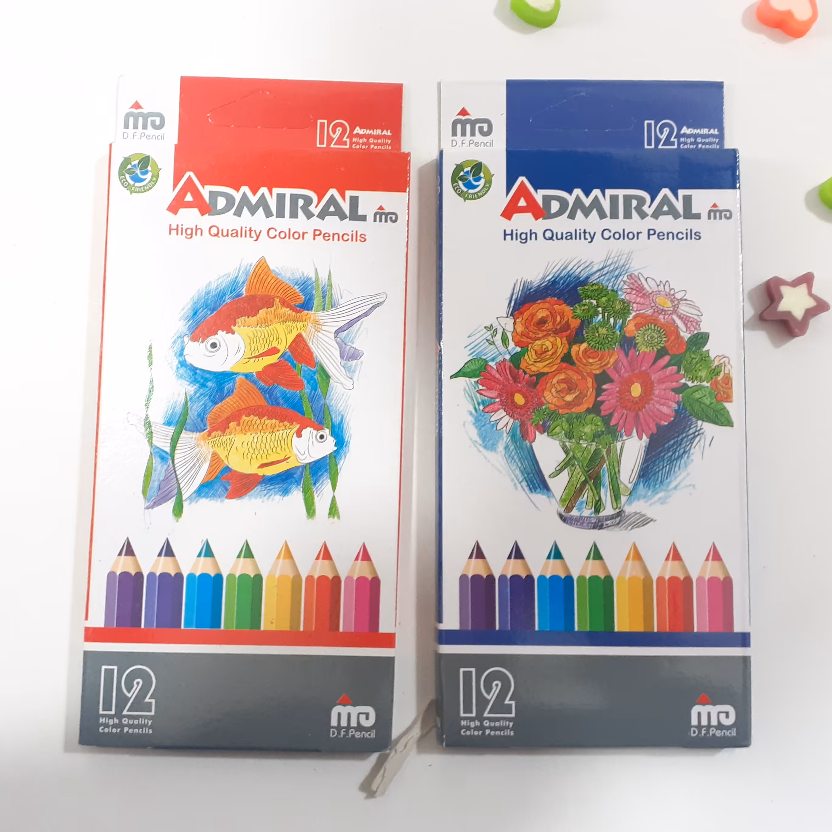 مدادرنگی 12رنگ ادمیرال مقوایی