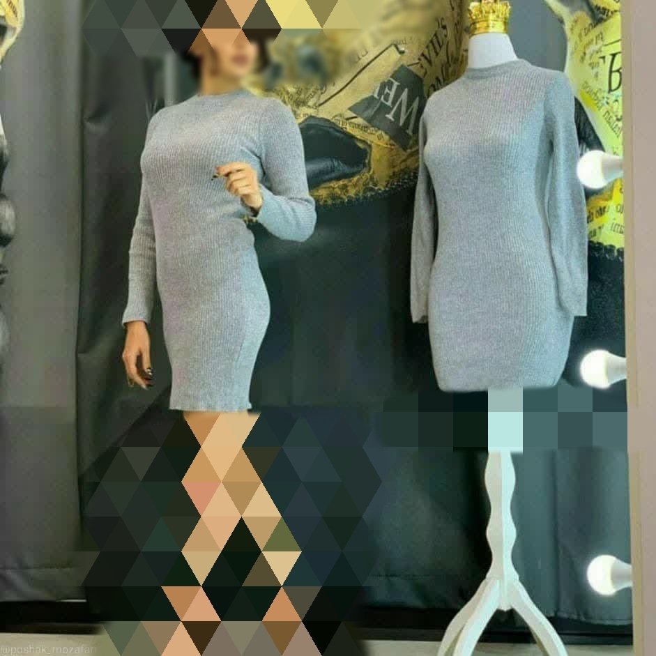 تونیک بافت بلند طوسی