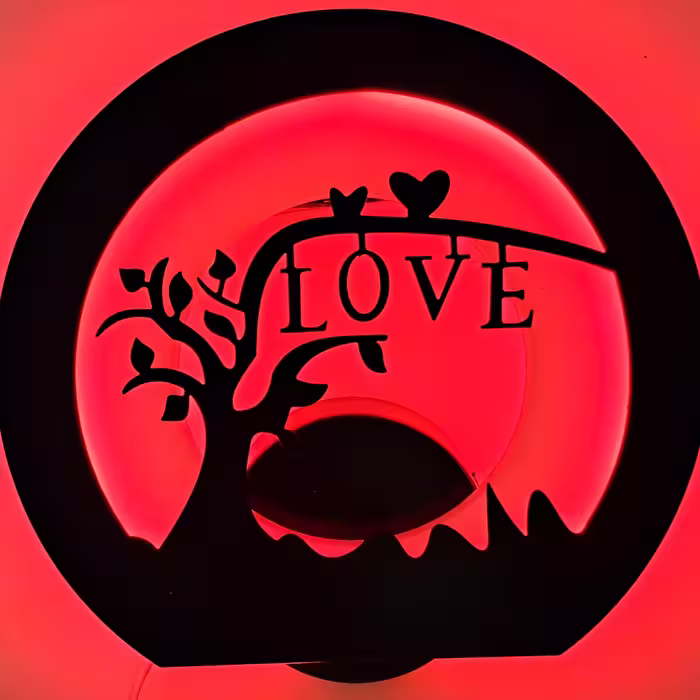 چراغ خواب Love دیواری LED قرمز