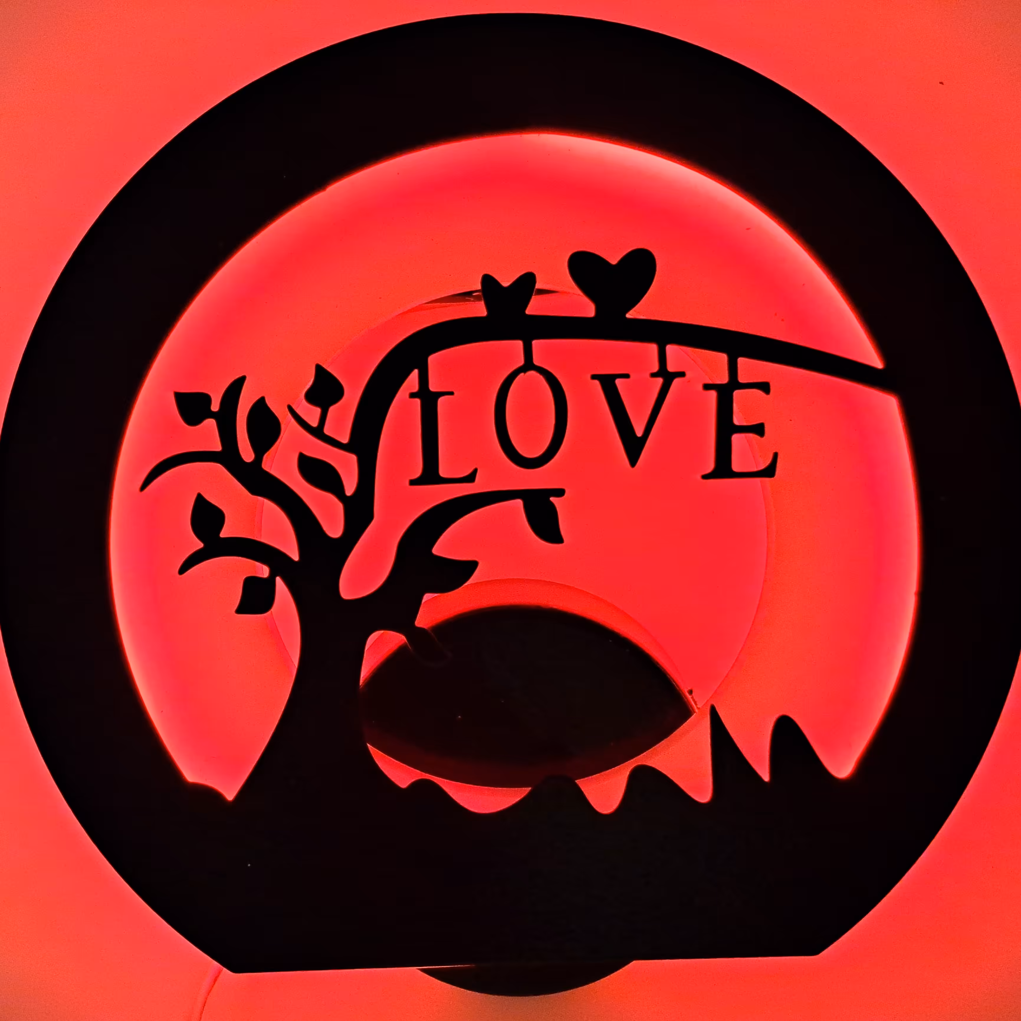 چراغ خواب Love دیواری LED قرمز