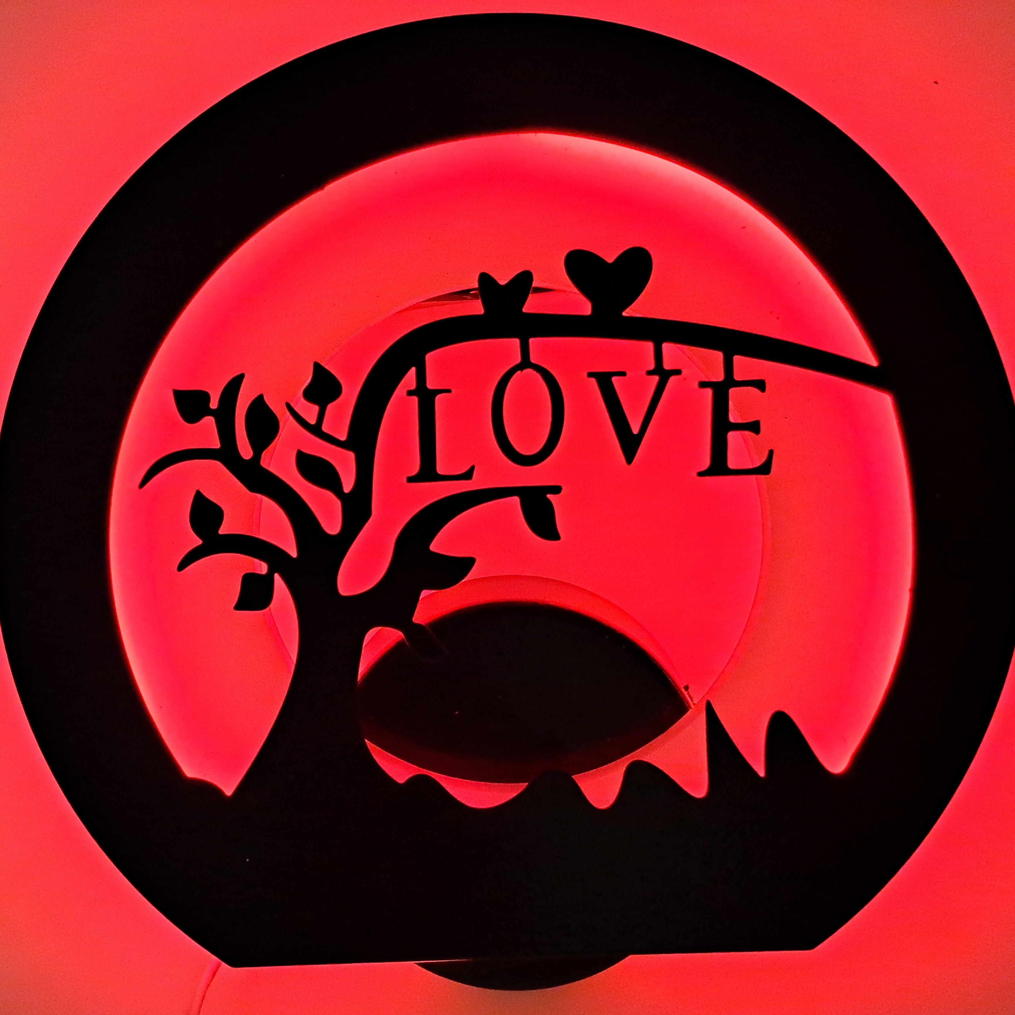 چراغ خواب Love دیواری LED قرمز