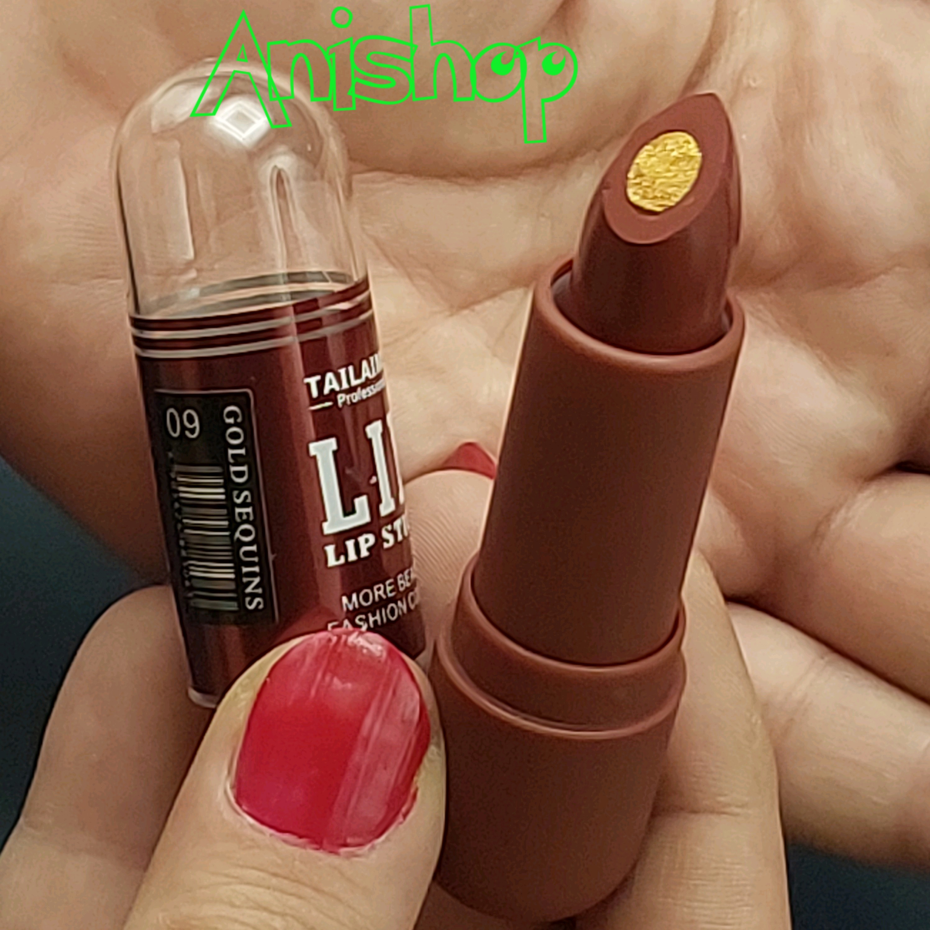 رژ لب جامد مغز دار تایلامی طلا دار شماره 9 بدون سرب جلوه مات و مخملی بدون حساسیت ماندگاری قوی ضد تعریق انقضا 2027