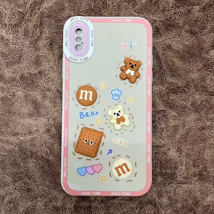 قاب  ( کاور  ) سیلیکونی عروسکی خرس برجسته برمناسب آیفون x xs