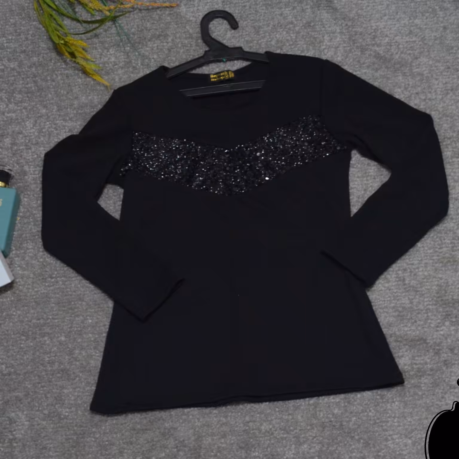 شومیز  پولک دارمشکی  تک پوش زنانه شومیز زنانه مهمونی