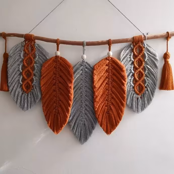 دیوارکوب تک  با رنگ دلخواه مکرومه  به مناسبت روز مادر 