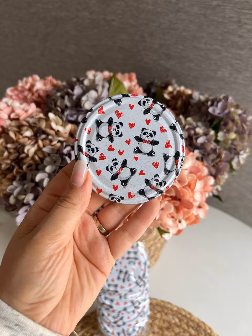 درب بانکه فلزی طرح پاندا  و قلب قرمز کد 30