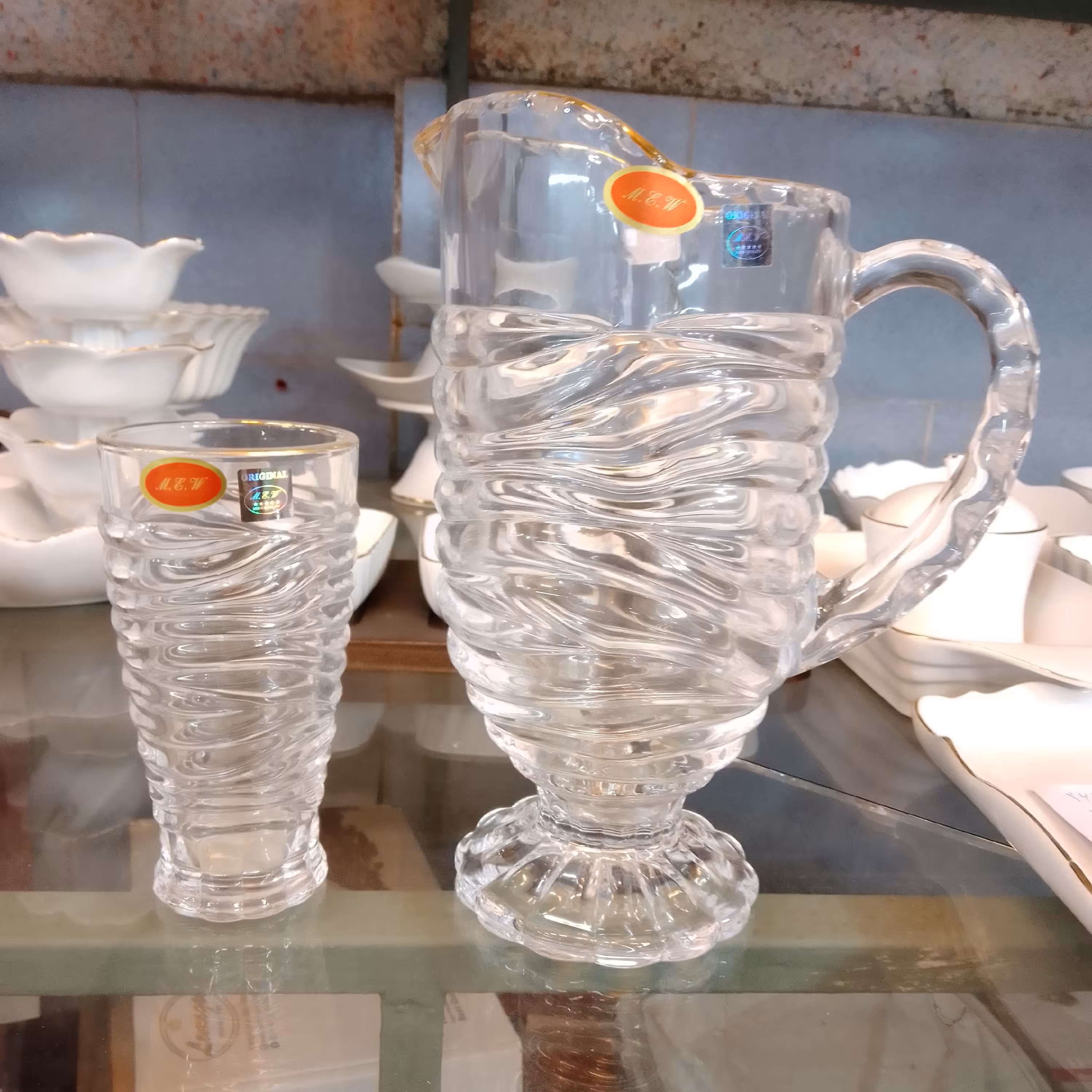 پارچ و لیوان بامبو بسه 7 عددی 6عدد لیوان 1عدد پارچ