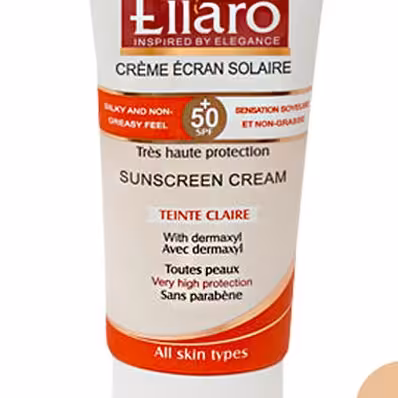 کرم ضدآفتاب ellaro.بژ روشن.50 میل.برند الارو.ساخت کانادا.