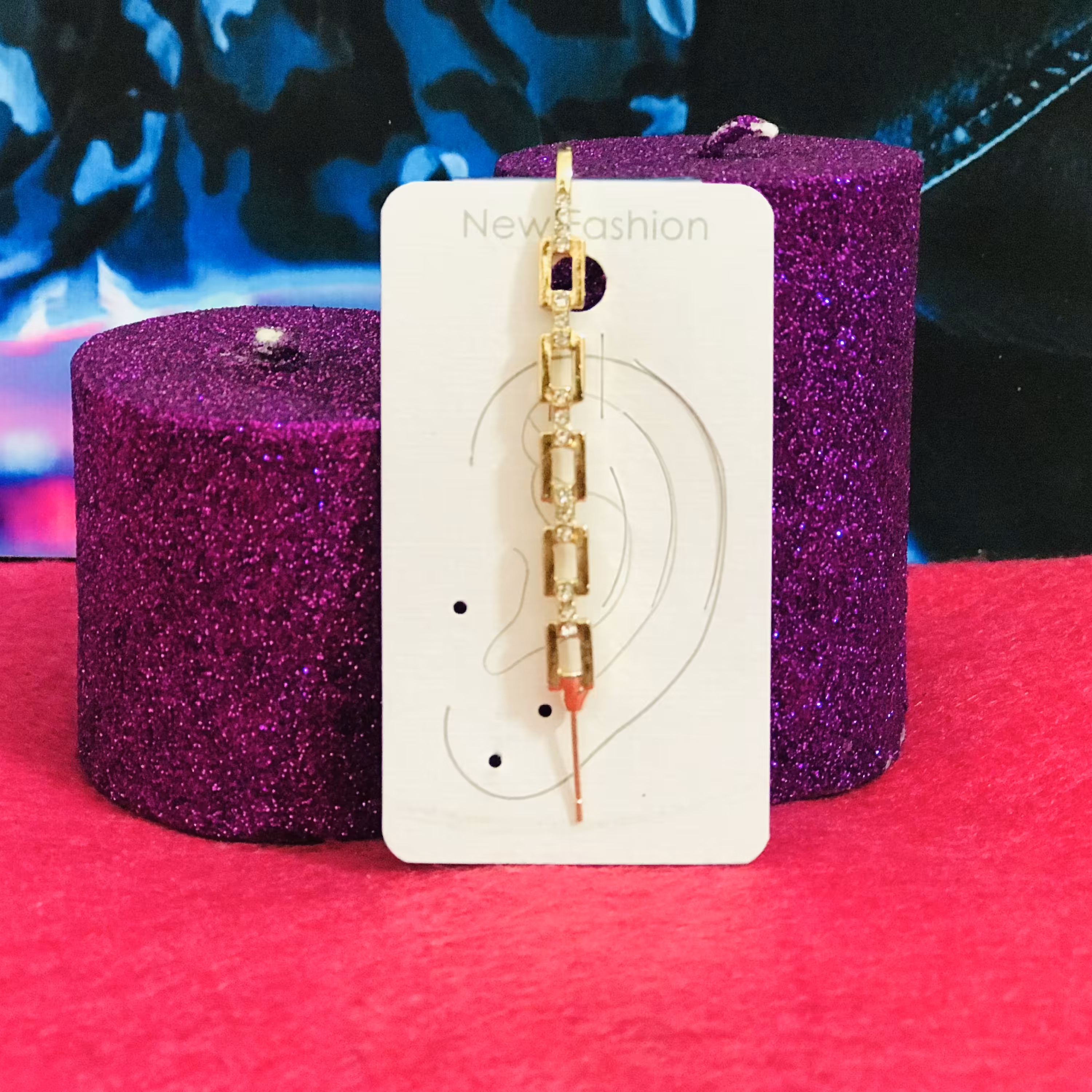 گوشواره زنانه طلایی مدل کراس رنگ ثابت ضد حساسیت