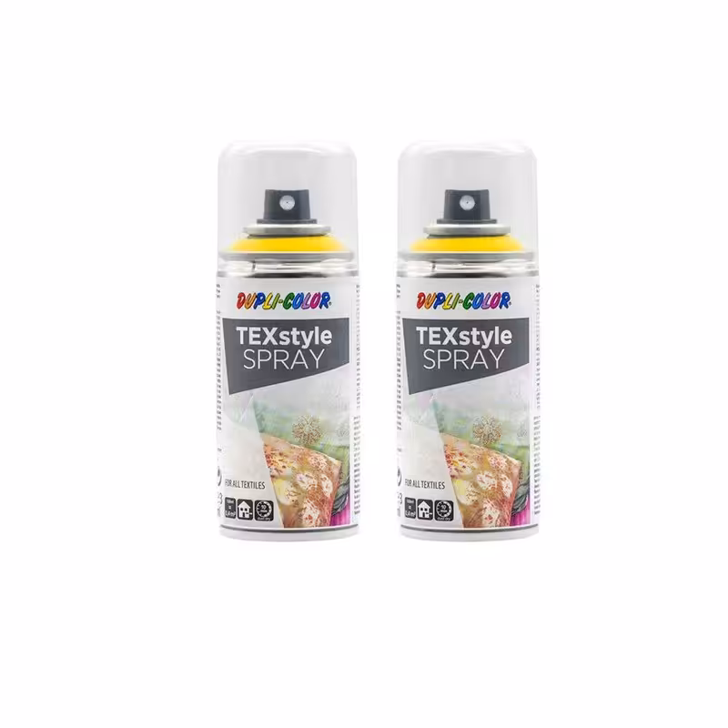 اسپری رنگ پارچه زرد دوپلی کالر مدل TEXstyle حجم 150میلی لیتر مجموعه 2 عددی