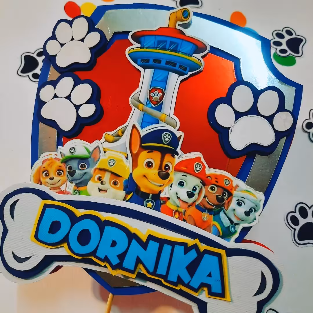 تاپر کیک یک تکه دستساز تم سگهای نگهبان