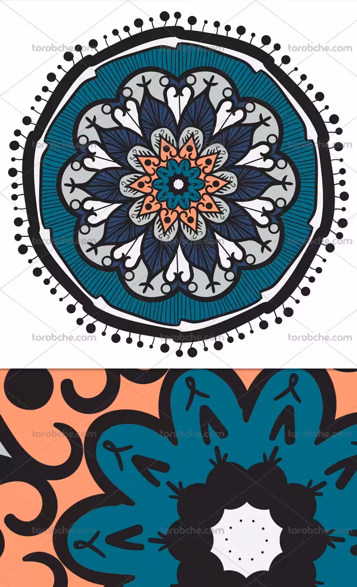 وکتور نقش و نگار گلیم و فرش | گرافیک با طعم تربچه