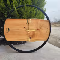 ساعت روستیک با قطر 60 سانتیمتر،موتور آرامگرد و با حلقه چوبی 