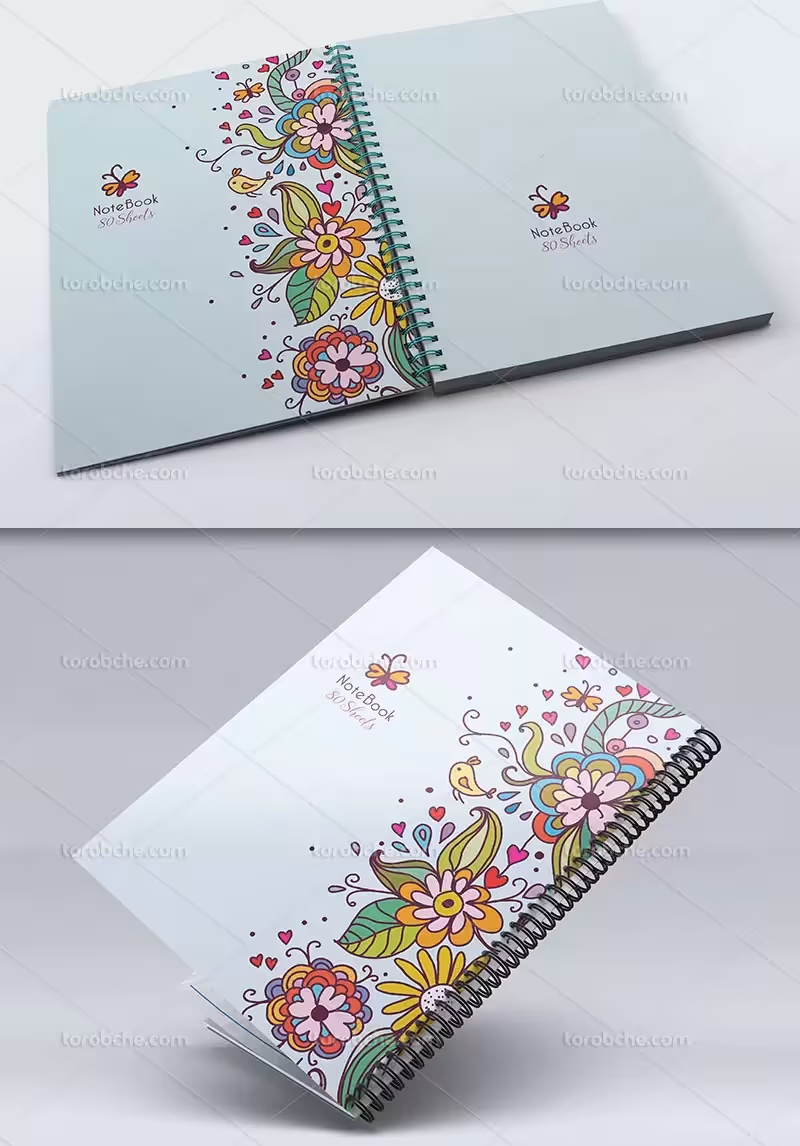 جلد دفتر گل و بوته فانتزی | گرافیک با طعم تربچه