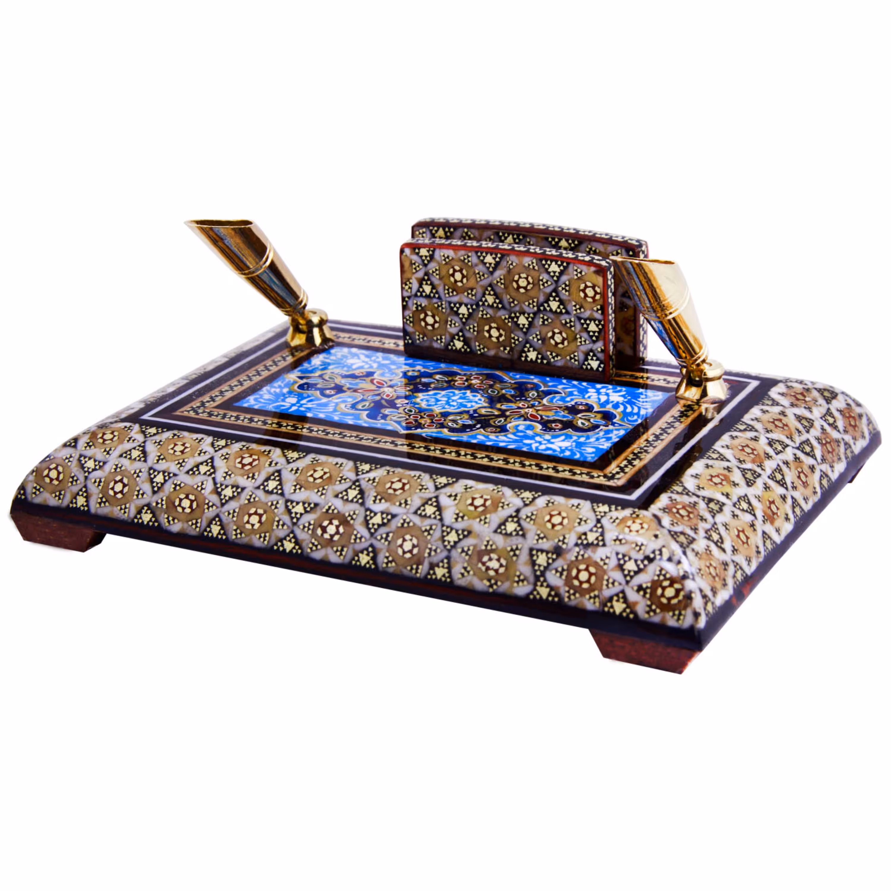 جا قلمی رو میزی خاتم کاری 1115 با نقوش تذهیب