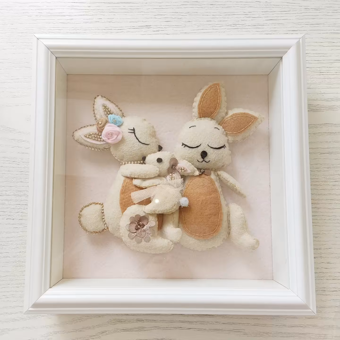 تابلو عروسک نمدی  خانواده خرگوش