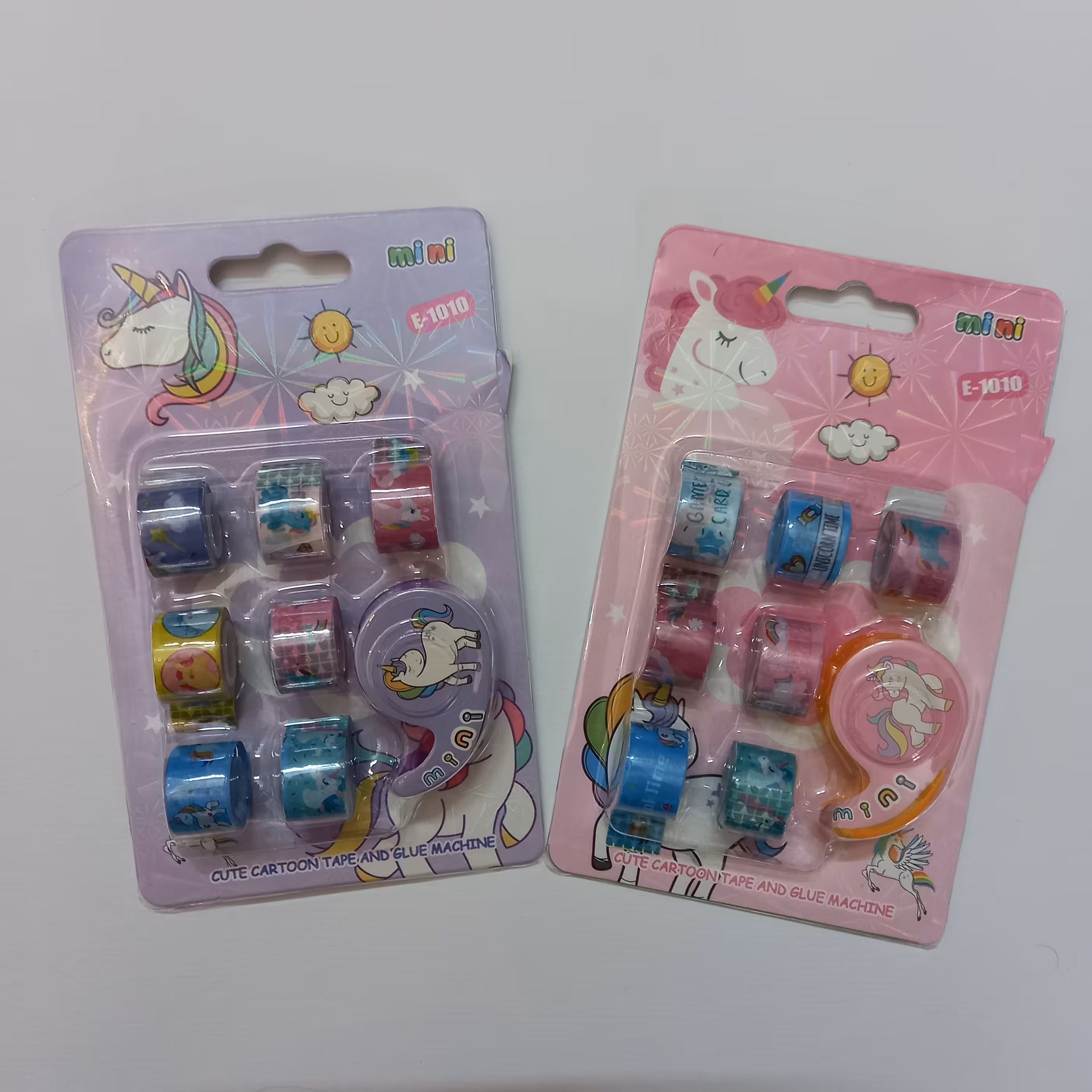 چسب واشی یونیکورن 7 عددی  در 7 طرح متفاوت به همراه پایه چسب