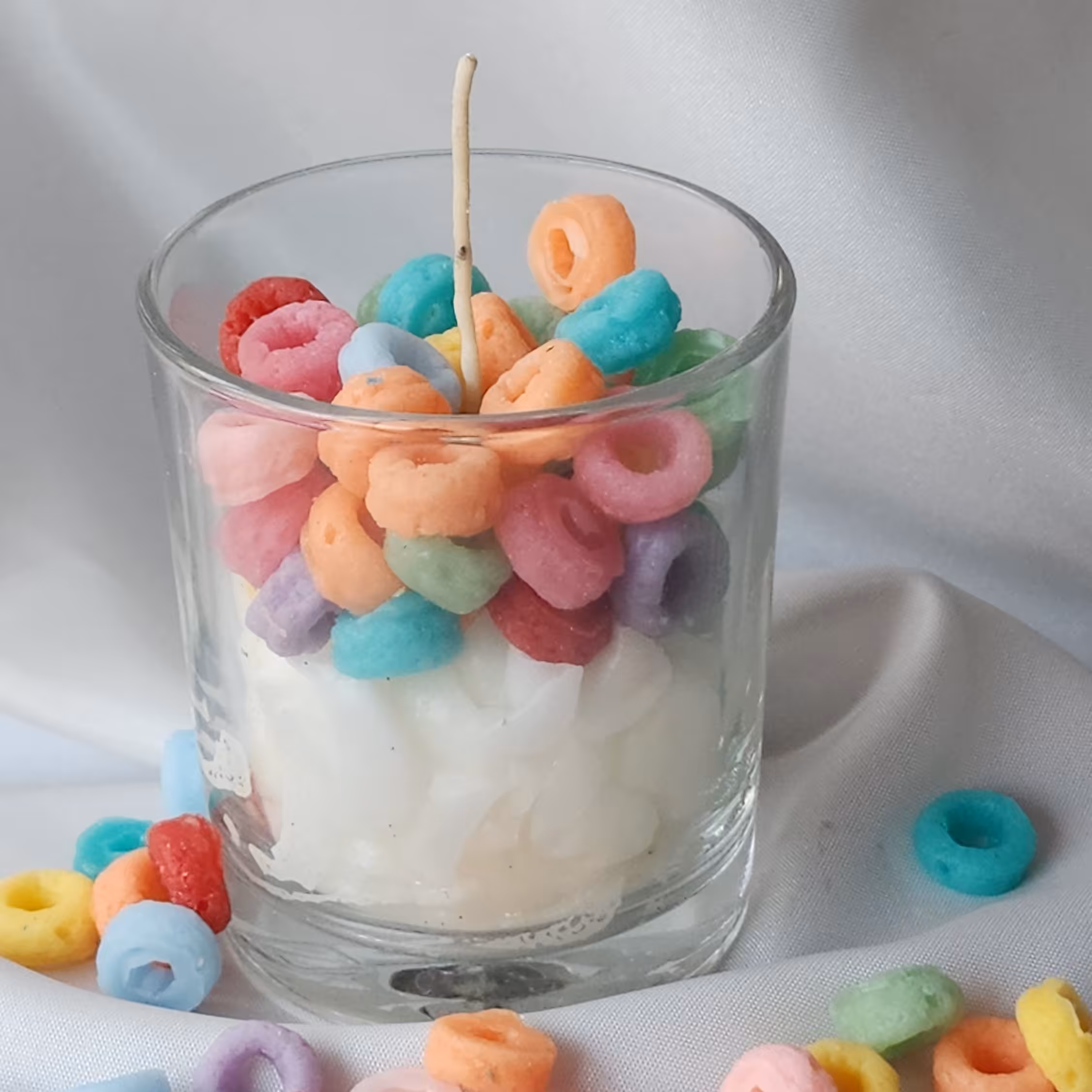 شمع شیشه ای دکوری مدل کورن فلکس