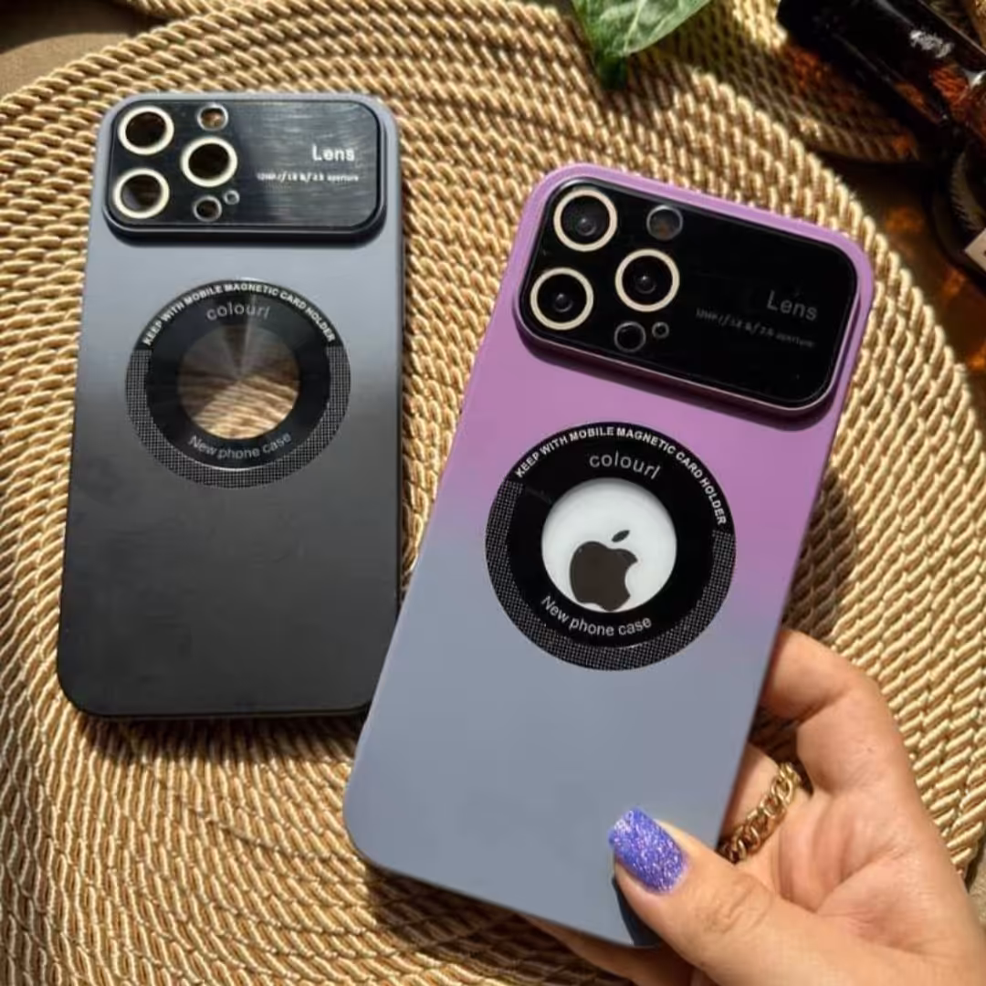 قاب مگ سیف رنگی لنزدار مدل آیفون 