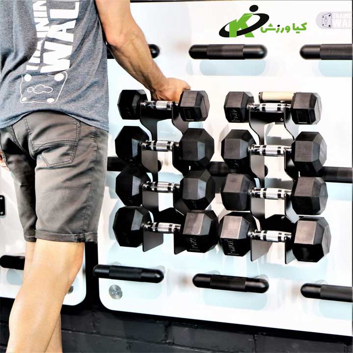 خرید رک دمبل دیواری کیاورزش