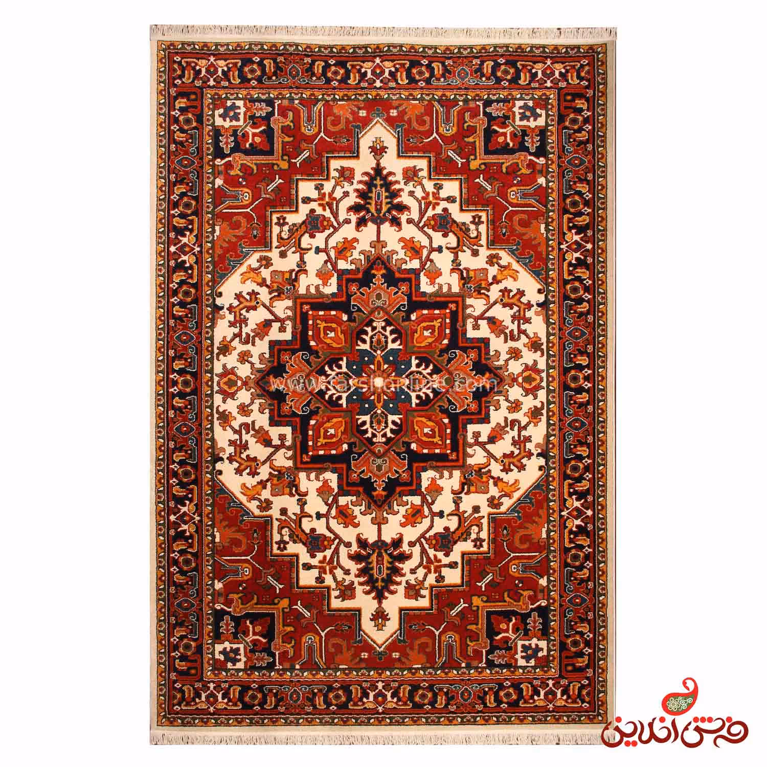 فرش ساوین کد 1273 کرم